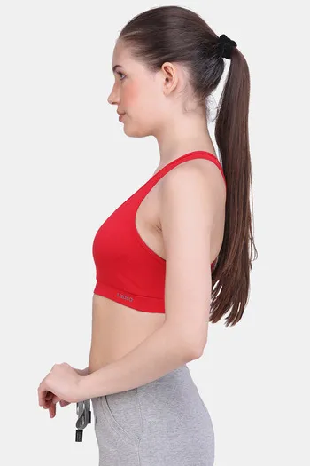Buy Laasa Seamless Cotton Sports Bra - Red at Rs.999 online