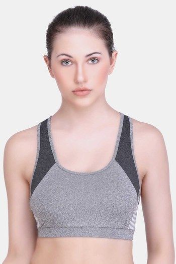 Buy Laasa Seamless Cotton Sports Bra - Dark Grey at Rs.999 online