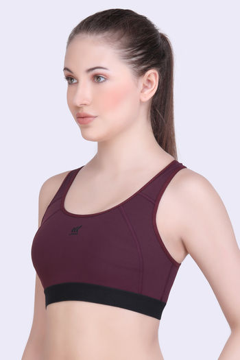 Zelocity High Impact Padded Wide Waist Band Sports Bra - Fig