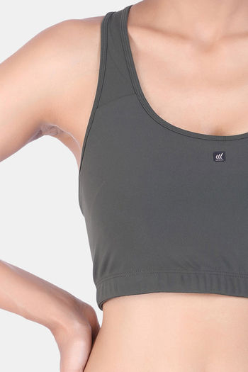 Buy LAASA  JUST-Dry High Impact HIIT Compression Sports Bra Chocolate  Brown at