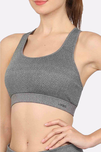 Buy LAASA  JUST-Dry High Impact HIIT Compression Sports Bra Chocolate  Brown at