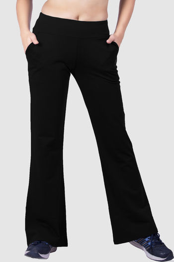 Buy Laasa High Rise Cotton Bell Bottom Pant - Black at Rs.1299 online