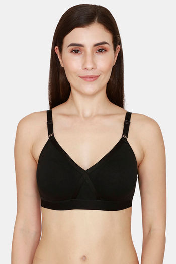 Buy Laavian Double Layered Non Wired 3/4th Coverage T-Shirt Bra - Black