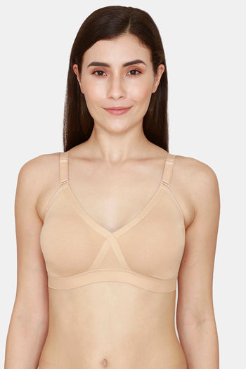 Buy Laavian Double Layered Non Wired 3/4th Coverage T-Shirt Bra - Nude