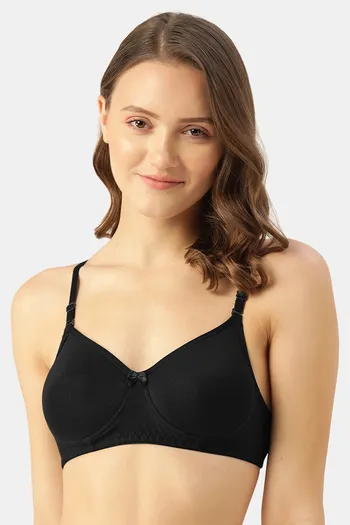 Buy Lady Lyka Padded Non Wired Full Coverage T-Shirt Bra - Black at Rs.374  online