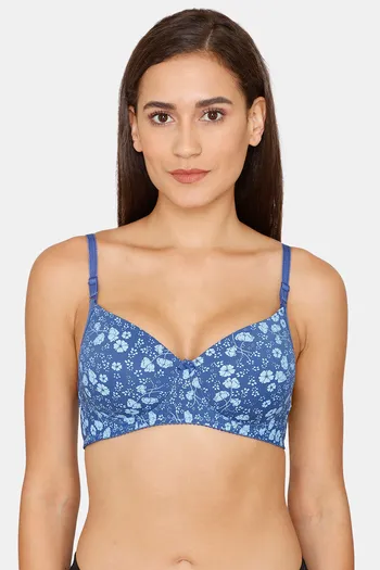 Buy Lady Lyka Padded Non Wired Medium Coverage T-Shirt Bra - Blue at Rs.419  online