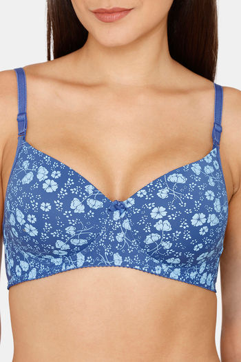 Buy Lady Lyka Padded Non Wired Full Coverage T-Shirt Bra - Blue at Rs.419  online