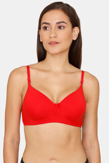 Buy Lady Lyka Padded Non Wired Medium Coverage T-Shirt Bra - Red