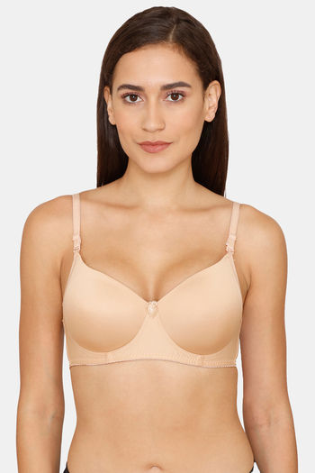 Buy Lady Lyka Padded Non Wired 3/4th Coverage T-Shirt Bra (Pack of 2) -  Skin Black at Rs.749 online
