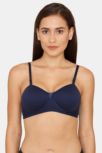 Buy Lady Lyka Padded Non Wired 3/4th Coverage T-Shirt Bra (Pack of 2) -  Black Blue at Rs.749 online