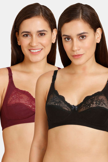 Buy Zivame Double Layered Non Wired 3/4th Coverage Bra - Morning Glory  online