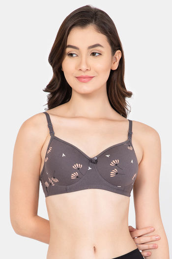 Buy online Grey Printed Bra And Boy Short Set from lingerie for