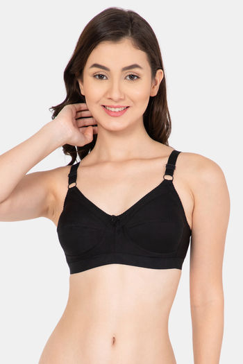 Buy Lady Lyka Single Layered Non Wired Medium Coverage T-Shirt Bra - Black