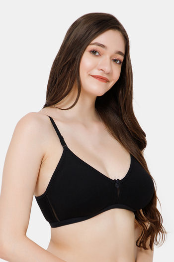 Buy Lady Lyka Single Layered Non Wired Medium Coverage T-Shirt Bra - Black  at Rs.324 online