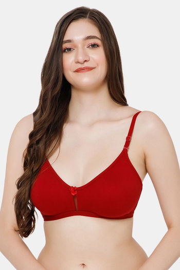 Buy Cotton Padded Non-Wired Plunge T-Shirt Bra Online India, Best