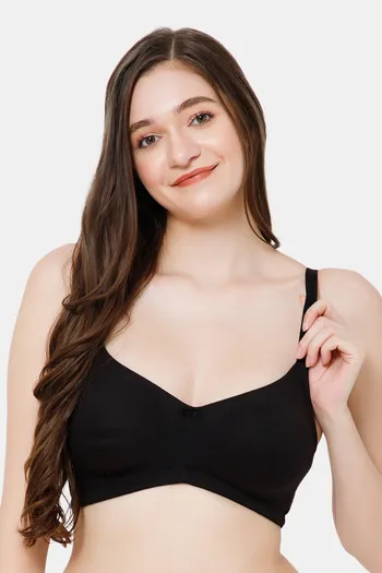 Buy Lady Lyka Single Layered Non Wired Medium Coverage T-Shirt Bra - Black  at Rs.424 online