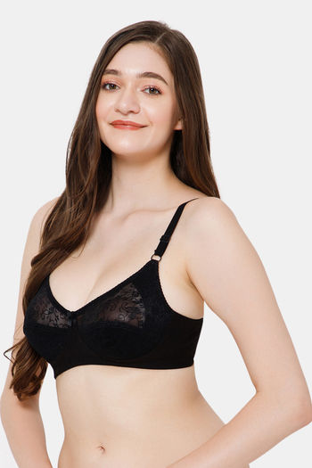 Buy Lady Lyka Single Layered Non Wired Medium Coverage T-Shirt Bra - Black  at Rs.349 online
