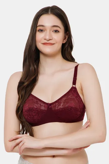 Buy Lady Lyka Single Layered Non Wired Medium Coverage T-Shirt Bra - Wine  at Rs.349 online