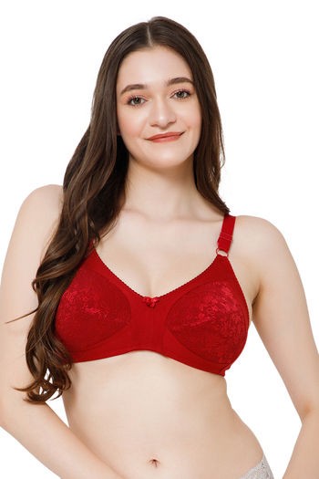 Buy Lady Lyka Single Layered Non Wired Medium Coverage T-Shirt Bra - Maroon