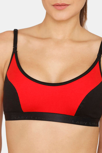 Buy Lady Lyka Cotton Sports Bra - Red at Rs.250 online