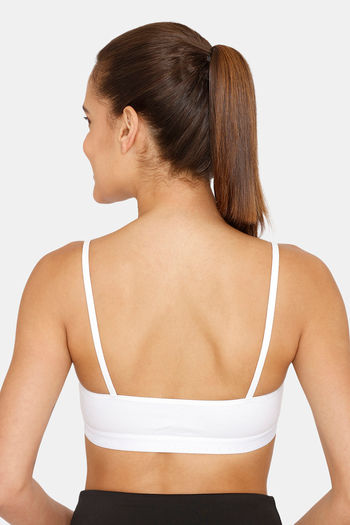 NWT FRUIT OF THE LOOM Sz Small Push-Up Racer Back Sport Bra Removable Pads  White