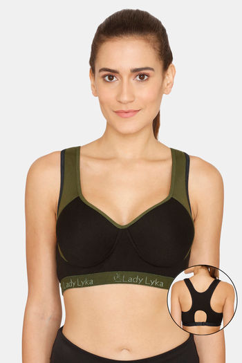 Buy online Black Solid Sports Bra from lingerie for Women by Lady Lyka for  ₹259 at 13% off