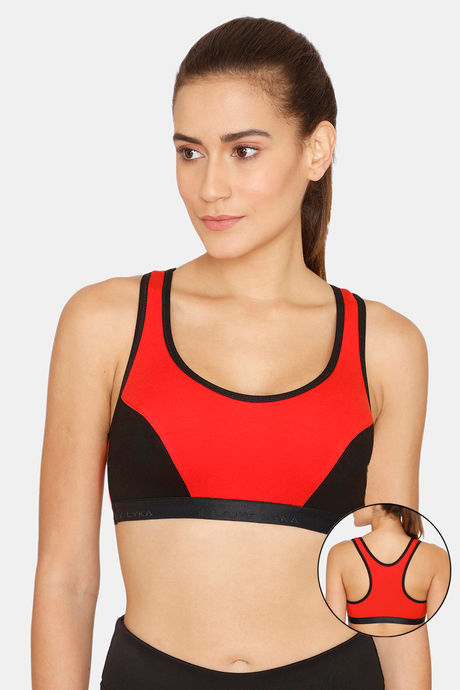 Buy lady Lyka Medium Impact Cotton Non Padded Sports Bra - White at Rs.250  online