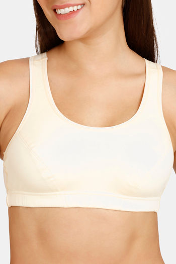 Buy Lady Lyka Medium Impact Seamless Cotton Sports Bra - Skin at Rs.324  online