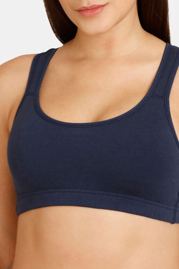 Buy Lady Lyka Medium Impact Seamless Cotton Sports Bra - Blue at Rs.339  online