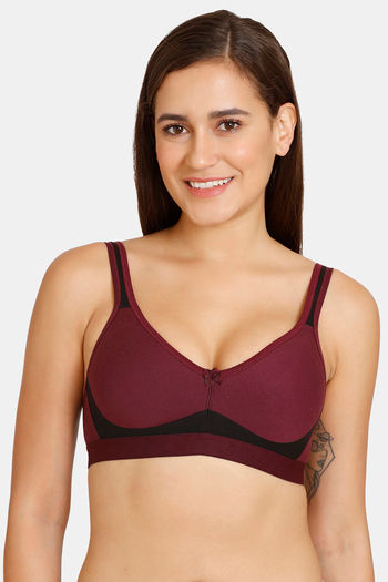 Buy Lady Lyka Medium Impact Seamless Cotton Sports Bra (Pack of 2