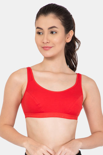 Buy Lady Lyka Cotton Sports Bra - Red at Rs.250 online