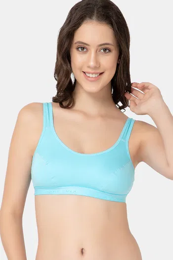 Buy Lady Lyka Cotton Sports Bra - Blue