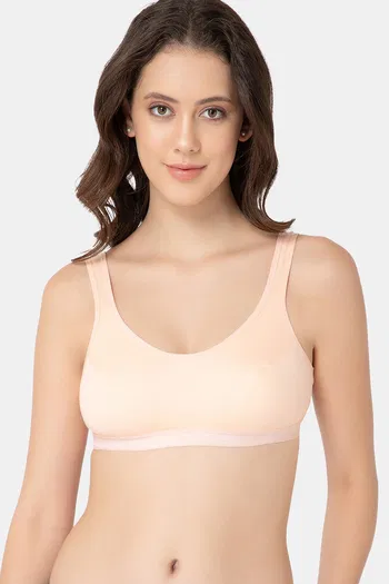 Buy Lady Lyka Cotton Sports Bra - Peach