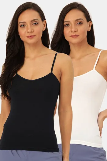 Buy Lady Lyka Cotton Camisole (Pack of 2) - Navy Blue White