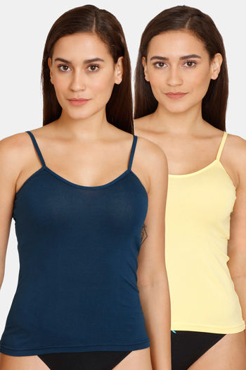 Buy Lady Lyka Cotton Camisole (Pack of 2) - Indigo Lemon