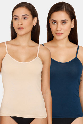 Buy Lady Lyka Cotton Camisole (Pack of 2) - Skin Indigo