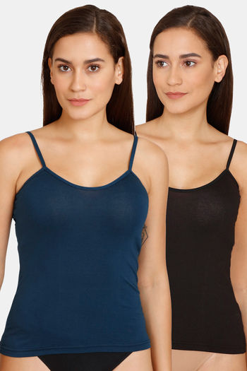 Buy Lady Lyka Cotton Camisole (Pack of 2) - Indigo Black