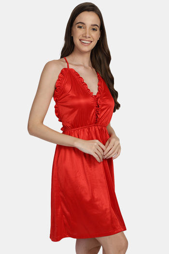 Buy You Forever Satin Short Length Nighty Red at online