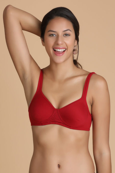 Buy Lovable Double Layered Side Shaping Wirefree Bra- Red at Rs.575 online