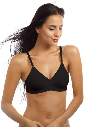 Lovable Seamless Double Layered Wirefree Bra- Black