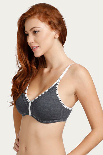 Buy Lovable Double layered Cotton Wirefree Bra- Pink Milange at Rs.390  online