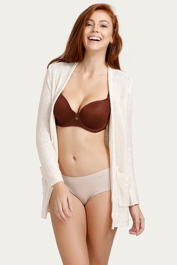 35% OFF on ZIVAME Pro Women Plunge Lightly Padded Bra(Brown) on