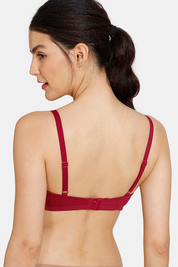 Buy Zivame Essentials Double Layered Non Wired Full Coverage T-Shirt Bra -  Rouge Red at Rs.384 online