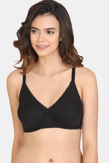 Buy Zivame Essentials Double Layered Non Wired Full Coverage T-Shirt Bra - Black2