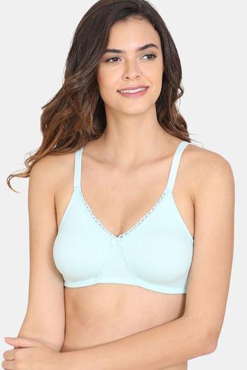 Buy Zivame Essentials Double Layered Non Wired Full Coverage T-Shirt Bra - Clearwater