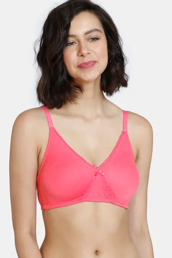 Buy Zivame Essentials Double Layered Non Wired Full Coverage T-Shirt Bra -  Rouge Red at Rs.384 online