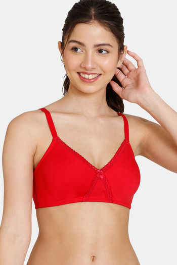 Buy Zivame Wonder Stripe Double Layered Non Wired Full Coverage Cami Bra -  Wedgewood at Rs.360 online