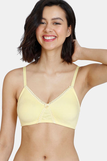 Zivame Girls Double Layered Non Wired Full Coverage Bralette - Love White