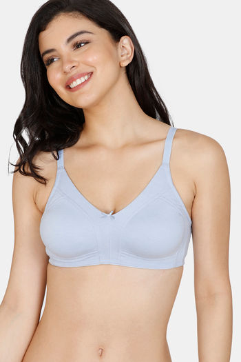 Buy Zivame Essentials Double Layered Non Wired Full Coverage Bra - Blue  Depth at Rs.337 online