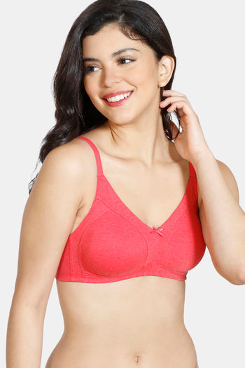 Buy Zivame Essentials Double Layered Non Wired Full Coverage T-Shirt Bra - Teaberry